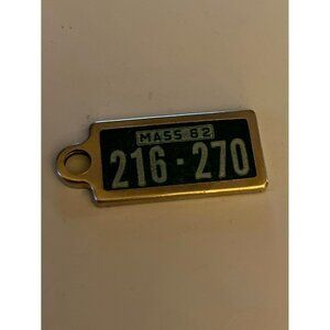 1962 Disabled Veterans Mini License Plate Key Chain Ring Tag Massachusetts MA